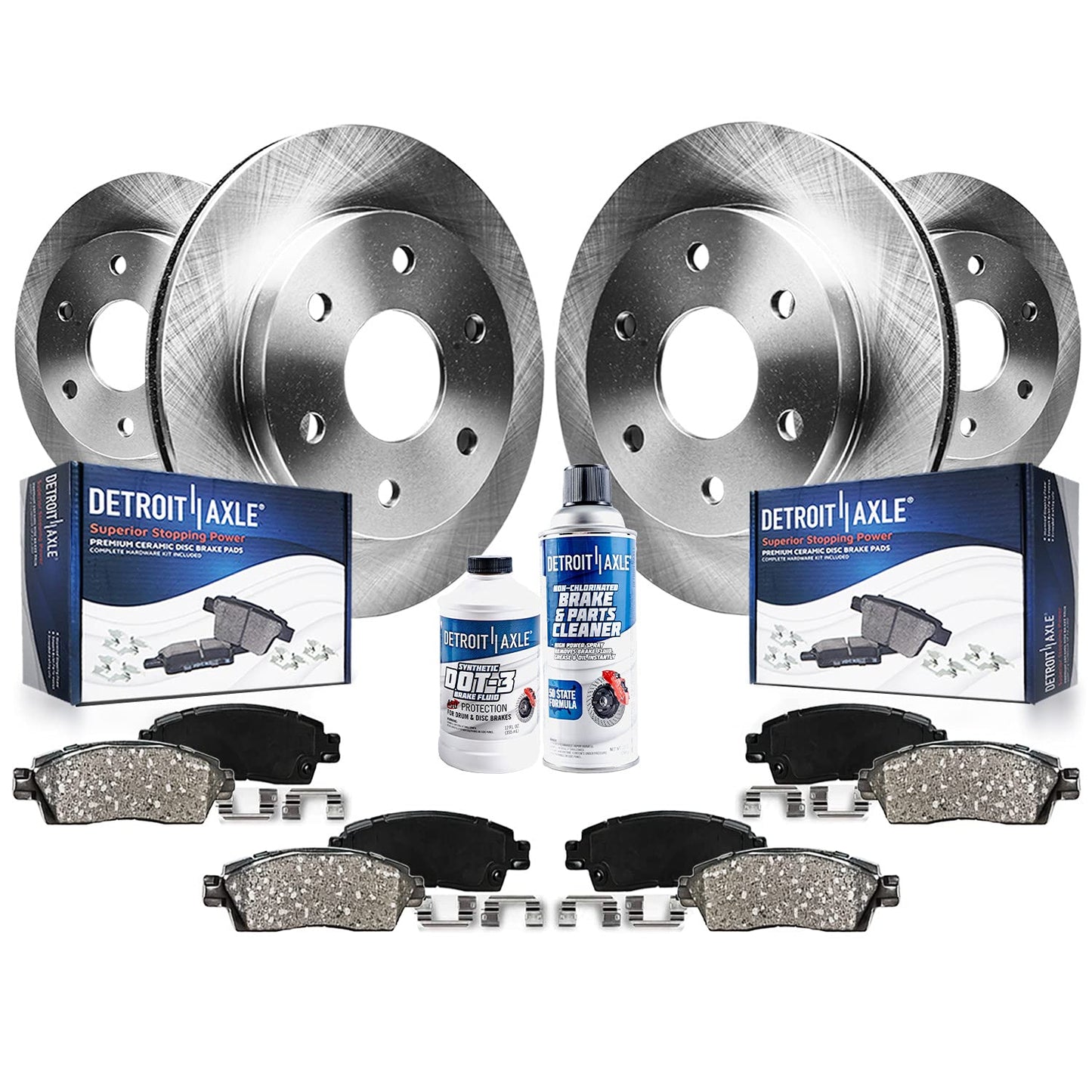 Detroit Axle - Brake Kit for Silverado Sierra Avalanche Suburban 1500 Yukon Tahoe Escalade Disc Brake Rotors Ceramic Brakes Pads