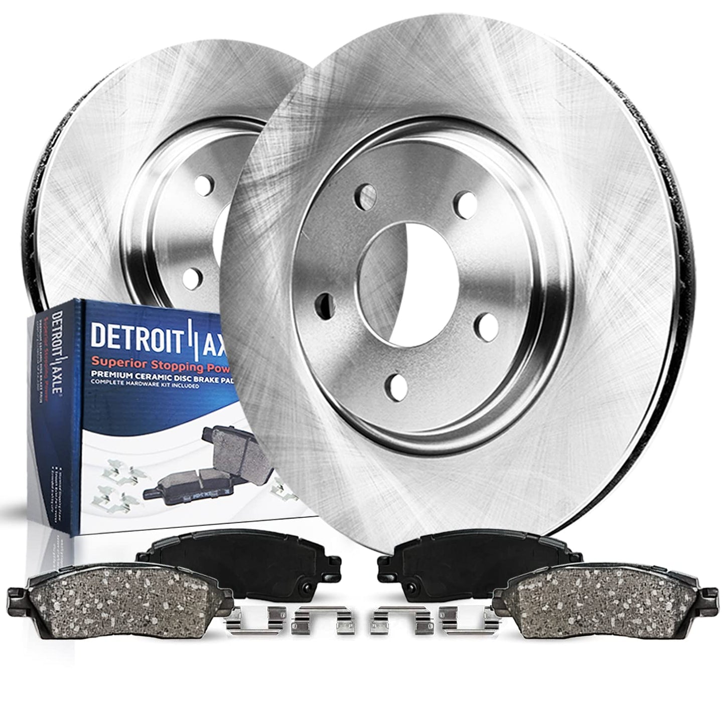 Detroit Axle - Front Brake Kit for Chrysler 300 Dodge Magnum Challenger Charger, 13.58 inch Disc Brake Rotors Ceramic Brakes Pad