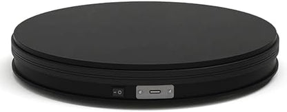 YVV Rotating Display Stand 9.84 Inch, 360° Motorized Turntable Display, USB Powered Spinning Display Platform for Product Photography, Jewelry, Shoes, 22 lbs Load, Black Electric Display Base