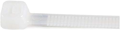 StarTech.com 10"(25cm) Cable Ties - 1/8"(4mm) wide, 2-5/8"(68mm) Bundle Diameter, 50lb(22kg) Tensile Strength, Nylon Self Locking Zip Ties w/Curved Tip, 94V-2/UL Listed, 1000 Pack - White, TAA