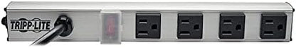 Tripp Lite Outlet Power Strip, 10 ',Cord with NEMA 5-15P Plug, 12", Metal (PS120410)