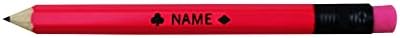 EZPENCILS & GIFTS - Golf Pencils Tipped with Eraser (1/2 a Pencil - Pew Pencils) - Neon Pink Colored Barrel - FREE-PERSONALIZATION - 2HB Black Lead - Custom Text - Non-Smear Eraser – Package of 50