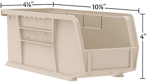 Akro-Mils 30224 AkroBins Plastic Storage Bins, 11"x 4"x 4", Green, 12-Pack