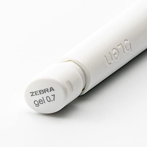 Zebra Pen bLen White Retractable Gel Pen, Black Ink, 0.7mm, 2-Pack