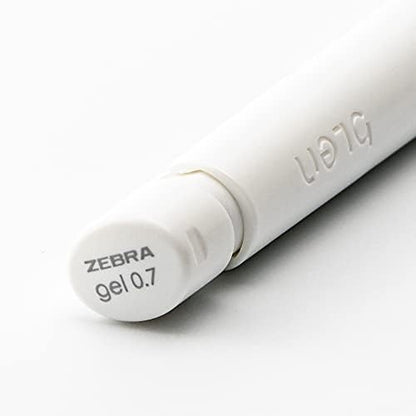 Zebra Pen bLen White Retractable Gel Pen, Black Ink, 0.7mm, 2-Pack