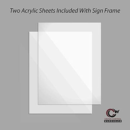 Crowd Control Warehouse Stanchion Post-Top Sign Frame, 7 X 11 Inch
