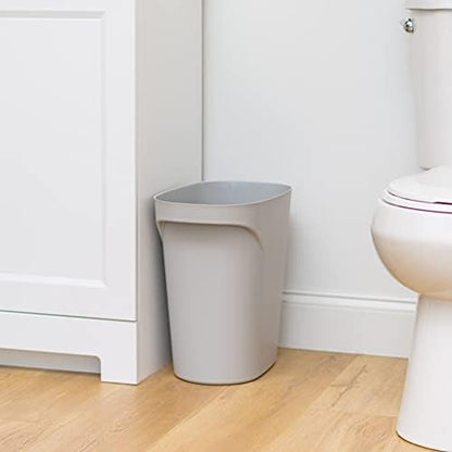 IRIS USA Small Trash Can |Made in USA| 6 Gallon/24 Qt (3-Pack) - Gray