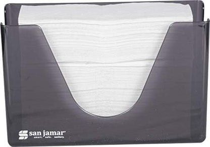 San Jamar Countertop Paper Towel Dispener, Manual Dispensing for Bathroom and Kitchen, 7" x 11" x 4.38", Black Pearl