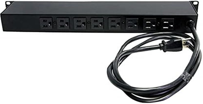 StarTech 8-Outlet 1U PDU, 120V/15A, Surge, 6ft Cord, TAA (RKPW081915)
