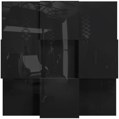 2 PACK — Acoustic Soundproofing Diffusion Panel | Acoustic Treatment for Recording Studio Home Office Podcast Living Room | Absorption - Reflection | Color Plates: (Black glossy plastic, EDISON)