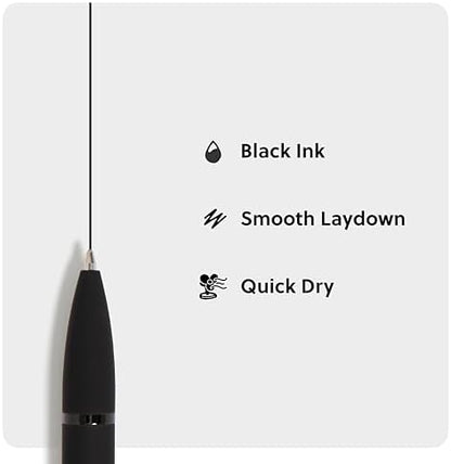 U Brands Monterey Ballpoint Pens, 12 Pack, Retractable, Midnight Black