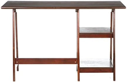 SEI Furniture Langston Spacious A Frame 2 Fixed Shelves Desk, Espresso (Model: HO9246)