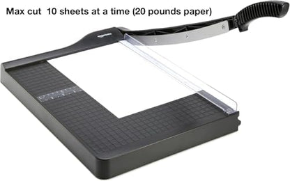 Amazon Basics Paper Trimmer Cutter for Office and Crafts, Heavy-Duty, Portable Guillotine Paper Cutter, 15-Inch, 10-Sheet Cardstock for Photos
