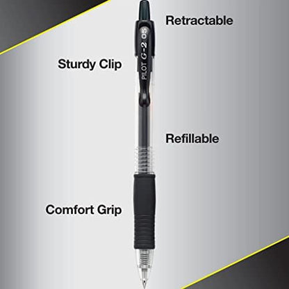 PILOT G2 Premium Gel Roller Pens, Gel Pens Black, 14 Count (Pack of 7)