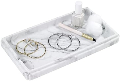Avanti Linens - Vanity Tray, Resin Countertop Organizer, Marble Inspired Bathroom Decor (Catania Collection)