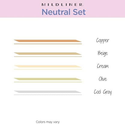 Zebra Pen MILDLINER No Bleed Highlighter, Neutral Vintage, Dual Tip, 5-Pack