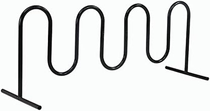 Global Industrial 94" L Wave Bike Rack, Free Standing, 9-Bike Capacity, Powder Coated Steel, Black, Commercial Bike Rack for Stores, Parks, Schools and More