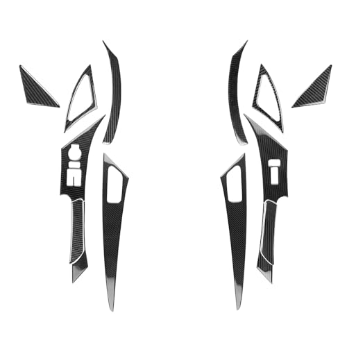Compatible with Hyundai Genesis Coupe 2013 2014 2015 2016 Car Trim Stickers Set Real Carbon Fiber Interior Decals Door Panel Cover Decorations - color: Door Panel Set