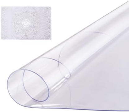 VEVOR Plastic Table Cover, 42 x 42 Inch 2.0 mm Thick Clear Round PVC Desk Mat Protector, Waterproof & Easy Cleaning Desk Pad Tablecloth, for Office, Dresser, Dining Room, Night Stand