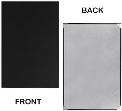 SELEAD Linen Bulletin Board 30” x 20” - Black Aluminum Frame, Black Fabric