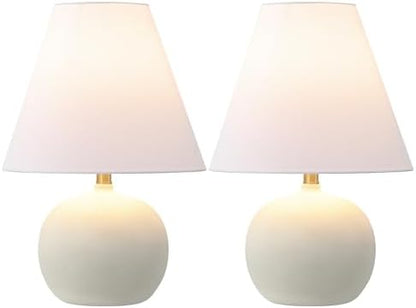 JONATHAN Y Asher 18.25" Gourd LED Table Lamp, Matte Cream, Set of 2
