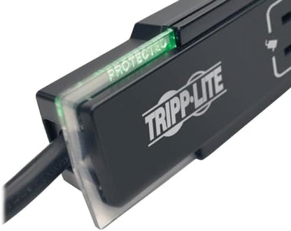 Tripp Lite 6 Outlet Surge Protector Power Strip, Black, 6ft Cord, Tel/Fax/Modem Protection, Right-Angle Plug, Lifetime Manufacturer's Guarantee & $75K Insurance (TLP606SSTELB)