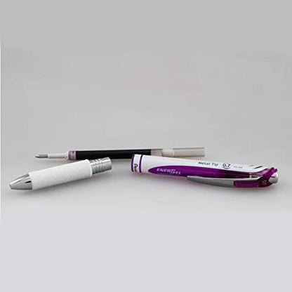 Pentel EnerGel Pearl Deluxe RTX Retractable Liquid Gel Pen, (0.7mm), Accent, Violet Ink, Box of 12 (BL77PW-V)