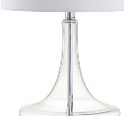 JONATHAN Y Cecile 25.5" Metal Glass Lamp, Clear/Chrome, Set of 2