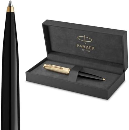 Parker 51 Ballpoint Pen, Black Barrel with Gold Trim, Medium Point, Includes Black Ink and Premium Gift Box