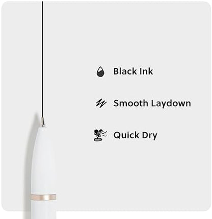 U Brands Monterey Ballpoint Pens, Set of 12, White and Rose Gold, Bold (1.0 mm) Point, Black Ink