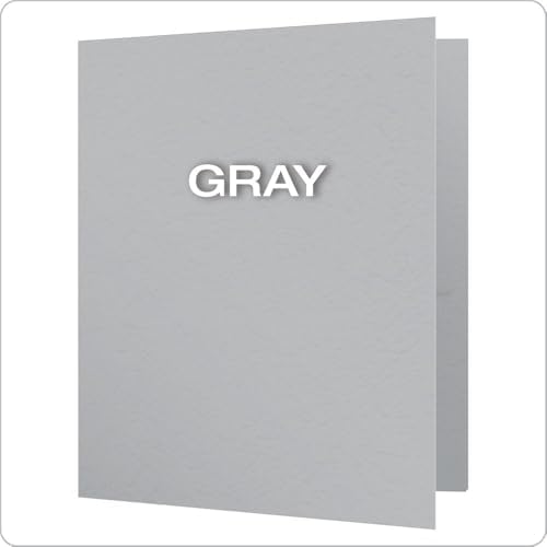 Oxford Two-Pocket Folders w/Fasteners, Gray, Letter Size, 25 per Box (57705)