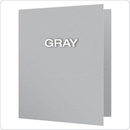 Oxford Two-Pocket Folders w/Fasteners, Gray, Letter Size, 25 per Box (57705)