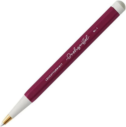 LEUCHTTURM1917 - Drehgriffel Writing Pen (Port Red) - Ballpoint Pen with Royal Blue Ink Included