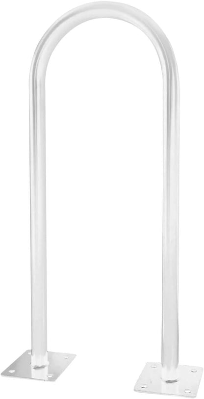 Sandbaggy U Shaped Bike Rack - Outdoor, Commercial - Galvanized Steel - Surface/Ground Mounted (10, White)