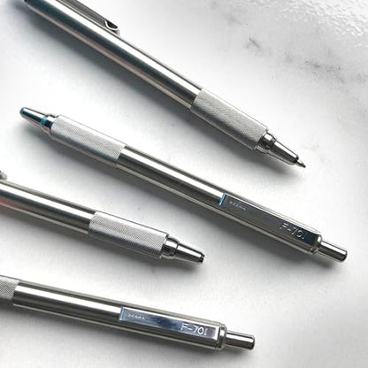Zebra Pen STEEL F-701 Retractable Ballpoint Pen, Black Ink, 0.8mm, 1-Pack