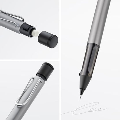 LAMY AL-star graphite - Mechanical Pencil with transparent, ergonomic grip & lightweight aluminum body - including LAMY M 41 fine line refill 0.5 mm & eraser tip