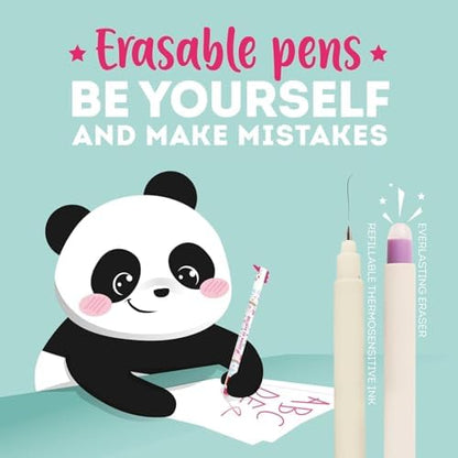 LEGAMI - Set of 11 Gel Erasable Pens With 0.7 mm Tip, Assorted Ink Colours and Animal Designs - Farm Yard, Tiger, Butterfly, Shark etc