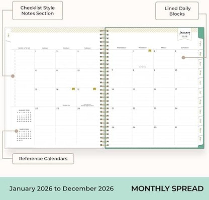Blue Sky Day Designer 2026 Weekly & Monthly Planner, 8.5"x11", Peyton White