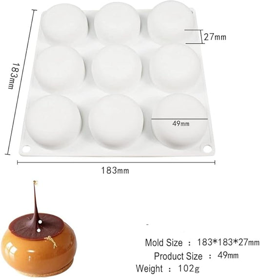 Silicone Mold Fondant Cake Mold DIY Chocolate Baking Tools Cake Decoration Accessories Bakeware (Round)