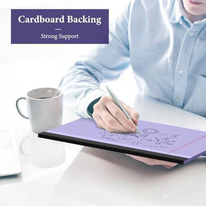 2 Pads Note Pads 11" x 9.5" Legal Pads College Ruled Notepad Micro Perforated Writing Pads Purple Lined Paper 80GSM College Ruled Paper Pad of Paper 30 Sheets Notebook for School, To-Do Lists, Office