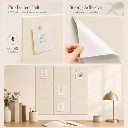 Felt Bulletin Board Tiles, Large Cork Board Alternative,24 x 36 in