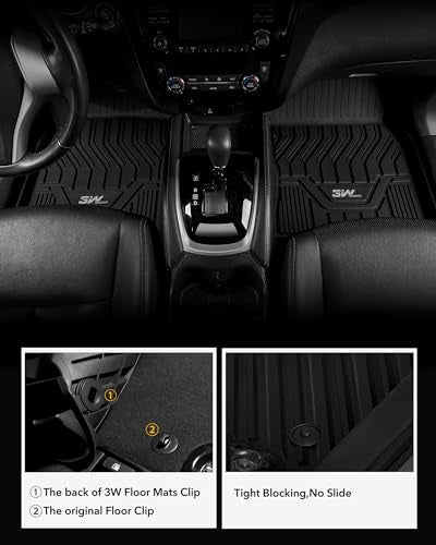 3W Floor Mats & Cargo Mats for Nissan Rogue 2026 2025-2021 S/SV/SL/Platinum, Custom Fit TPE All Weather Floor Liner for Rogue Accessories Full Set Car Mats & Trunk Mat (Not Fit Rogue Sport), Black - size: 1.Rogue|21-25|Floor Mats & Cargo Liner