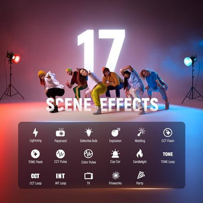 NEEWER FS150C 130W RGB LED Video Light with App/2.4G Control 17 Effects