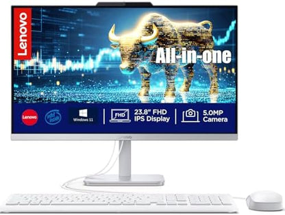 Lenovo 24" FHD All in One Desktop Computer | Intel 12th Gen Core i3 8-Core CPU | 32GB RAM, 2TB SSD | Lifetime Microsoft Office for The Web | WiFi 6, Bluetooth 5.2 | UHD Graphics