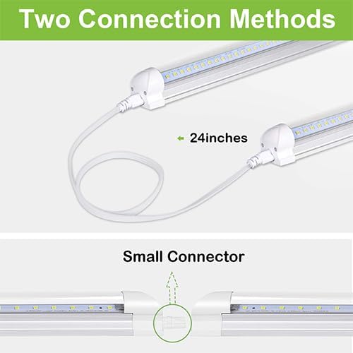 hykolity 4FT LED Shop Light, V Shape Integrated T8 LED Tube Light, 5200LM, 40W, 6500K Super Bright White,high Output Linkable Shop Lights W/Built-in ON/Off Switch for Warehouse, ETL, 10 Pack