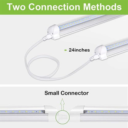 hykolity 4FT LED Shop Light, V Shape Integrated T8 LED Tube Light, 5200LM, 40W, 6500K Super Bright White,high Output Linkable Shop Lights W/Built-in ON/Off Switch for Warehouse, ETL, 10 Pack