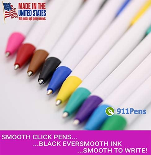 USA Made, Personalized Writing Ink Ballpoint Novelty Pens, Custom Printed with Your Logo & Text (Pack of 500 White Pens with Teal Trim)