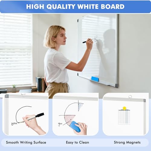 Double-Sided White Board Dry Erase Magnetic Whiteboard Wall 24x18, 2-Pack