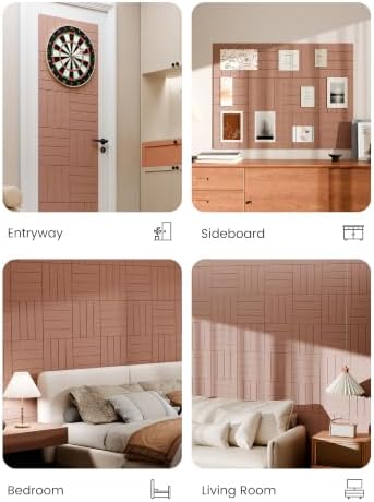 Bumusty 48" x 36" Large Cork Board Alternative, Terracotta
