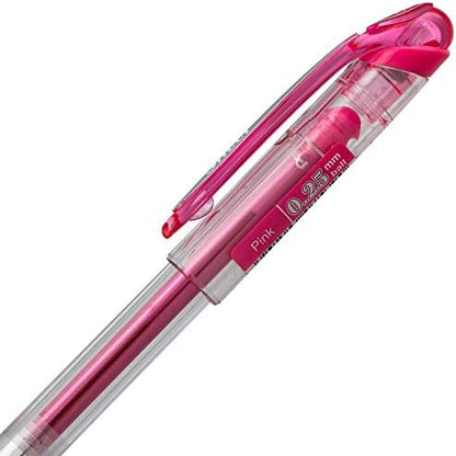Pentel Arts Slicci 0.25 mm Extra Fine Gel Pen, Assorted Ink, 8 Pack (BG202BP8M)
